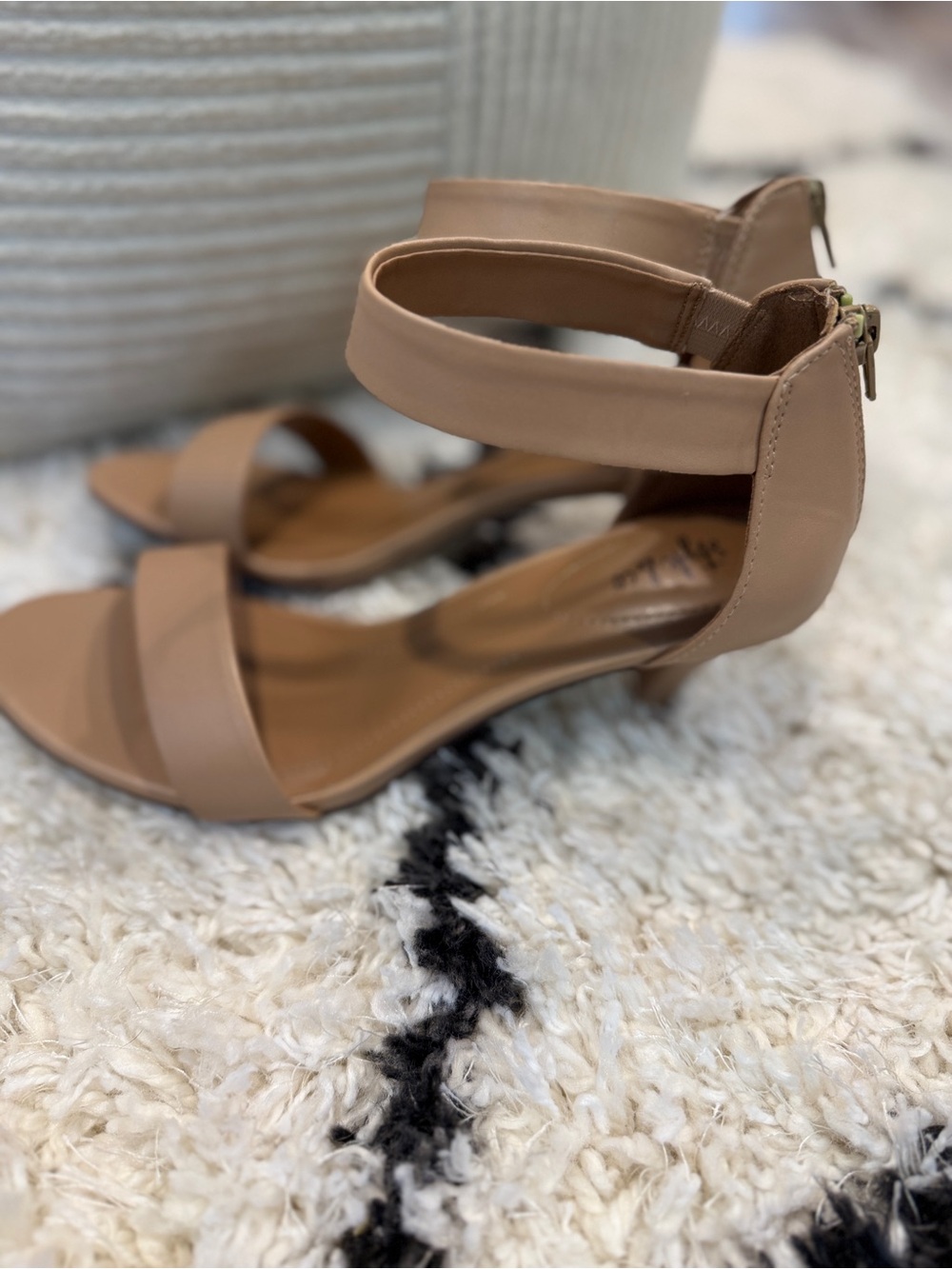 Style & Co Nude Ankle Strap Heels Women’s Size 8.5 Open Toe Dress Sandals - Picture 12 of 16